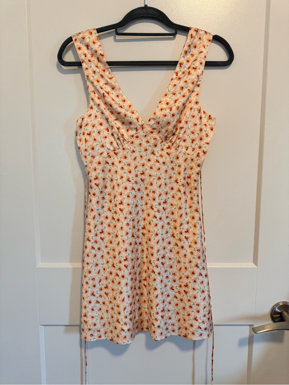 Calypso Boutique Farms Market Mini Dress in Cream with Orange Floral Print